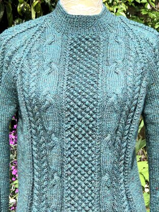 Cabled Raglan Sweater