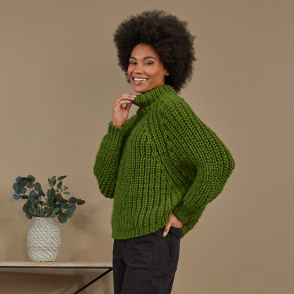 Ladies Cable Knit Sweater Knitting Pattern Chunky Jumper 