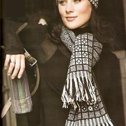 Sanquhar Hat and Scarf - knitting pattern
