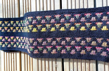Basket Weave Mosaic Crochet Scarf