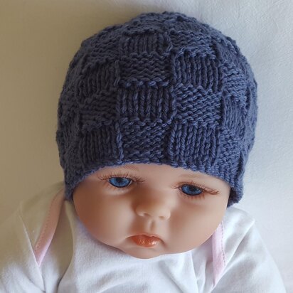 Corey - babies seamed block stitch hat