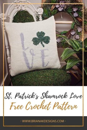 St. Patrick's Knit Shamrock Pillow Cover