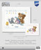 Vervaco Bear & Present Baby Sampler Cross Stitch Kit - 29cm x 23cm