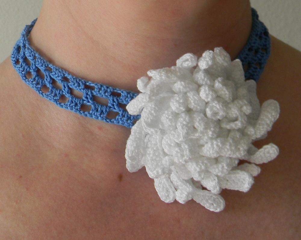 Chrysanthemum crochet flower necklace Crochet pattern by Nailya Plaskey LoveCrafts
