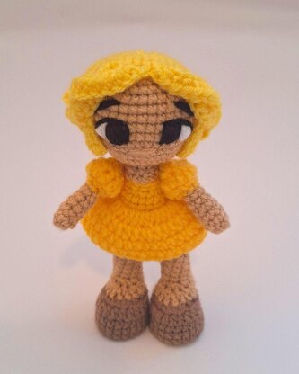 Yellow Rainbow Crochet Doll 3 Levels in 1