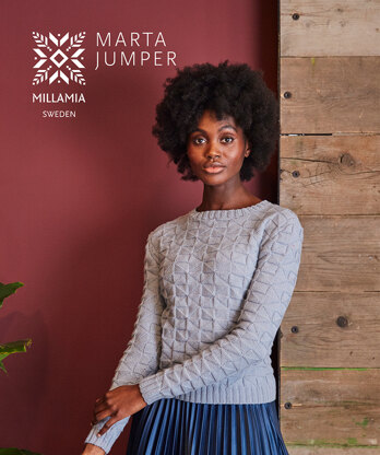 Marta Sweater - Sweater Knitting Pattern in MillaMia Naturally Soft Merino - Downloadable PDF