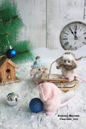 Christmas mouse+3 little mice