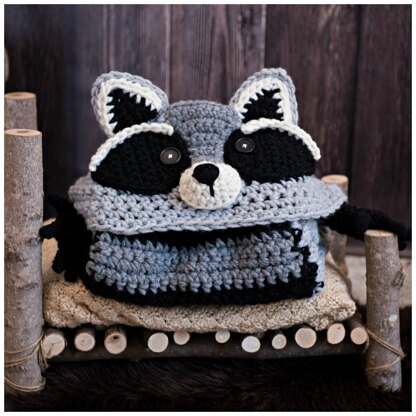 Hooded Woodland Racoon Blanket