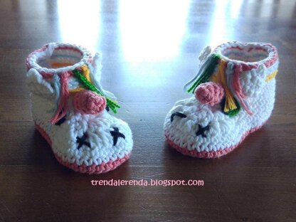 Unicorn baby booties