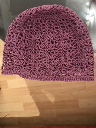 Lacy crochet hat