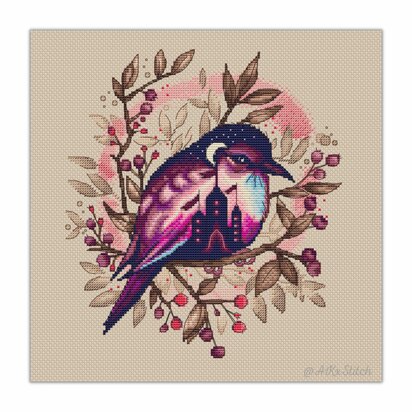 Twilight Bird Cross Stitch PDF Pattern