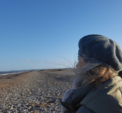 Mosaic beaded beret and scarf