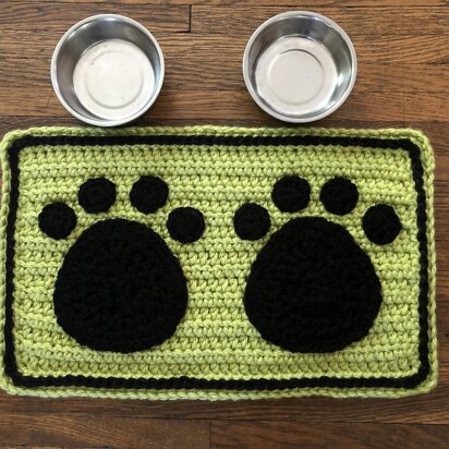 Paw Prints Pet Bowl Mat