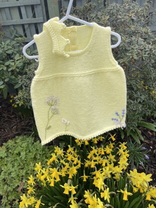 Embroidered Flower pinafore