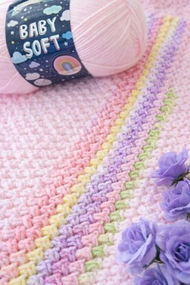 Soft & Cozy Baby Bean Stitch Blanket – Lion Brand Baby Soft Yarn (DK weight)