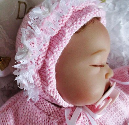 Knitting pattern Baby Doll, 20-22 inch, 0-3 Month Baby, Matinee Coat, Bonnet, Boots