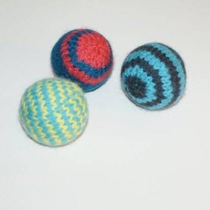 Pattern - Knit Striped Wool Felt Ball (2" and 3" diameter)