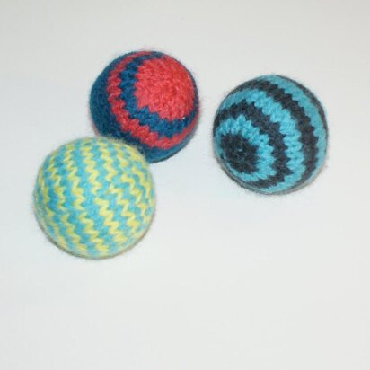 Pattern - Knit Striped Wool Felt Ball (2" and 3" diameter) - knitting pattern