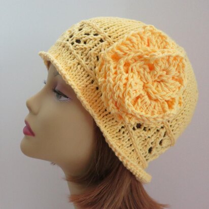 Elise Vintage Flapper Hat - knitting pattern