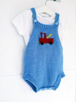 Baby Romper with Fire Truck, 0-2 yrs