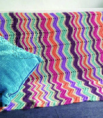 DIY Crochet Kit Chevron Pink Ripple Blanket