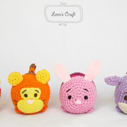 Tsum Tsum Disney Pooh Piglet Eeyore Tiger amigurumi crochet pattern