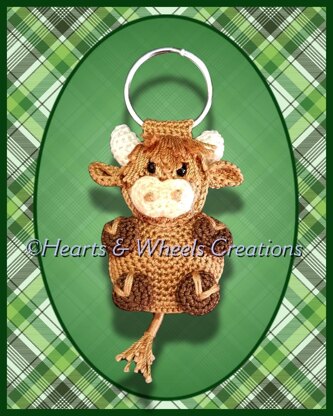 Mini Highland Cow Keychain