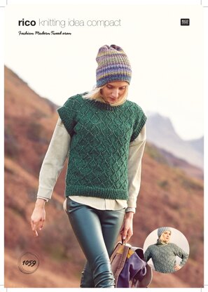 Women's Cardigan, Jumper and Top in Rico Fashion Modern Tweed Aran - 1059 - Downloadable PDF