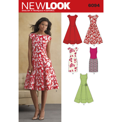 New Look Misses' Dresses 6094 - Paper Pattern, Size A (8-10-12-14-16-18)