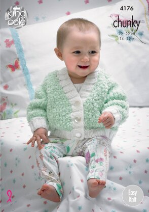 Cardigans in King Cole Cuddles and Comfort Chunky - 4176 - Downloadable PDF