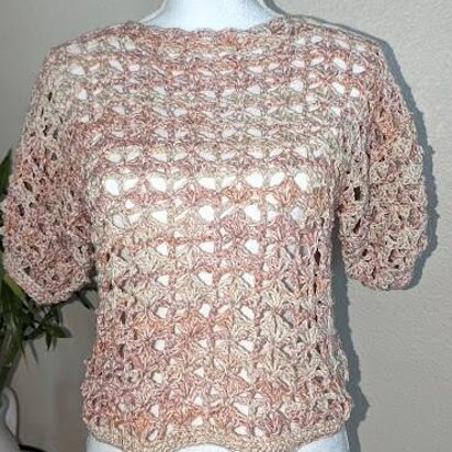 Sand Dunes Crochet Mesh Pull-Over