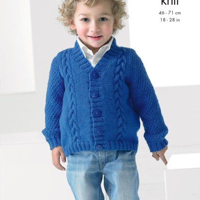 Boys Waistcoat and Cardigan in King Cole Big Value Baby DK - 4221 - Downloadable PDF