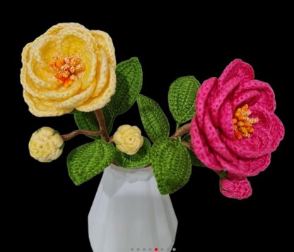 Crochet camellia flower