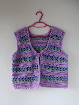 Tulip Stitch Flower Garden Vest