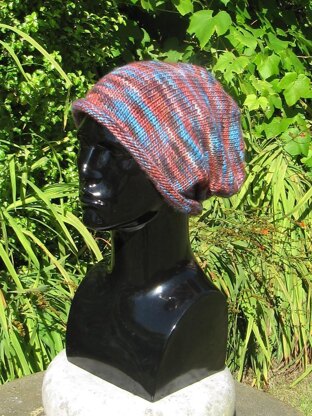 Chunky Self Striping Roll Brim Slouch Hat