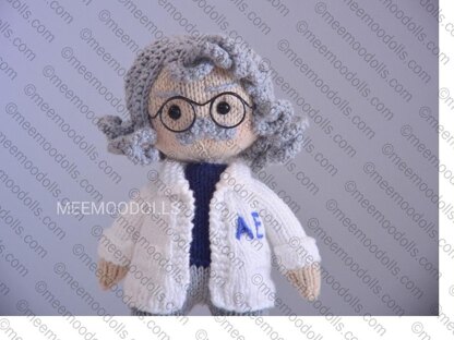 Knit Albert Einstein Doll