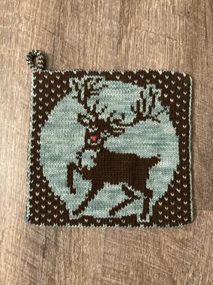 Winter Reindeer Potholder