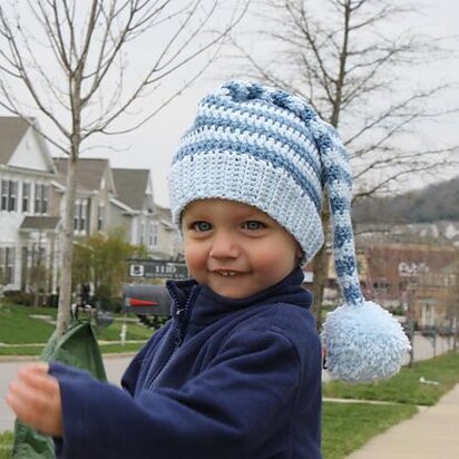 Crocheted Stocking Hat with Ribbed Edge