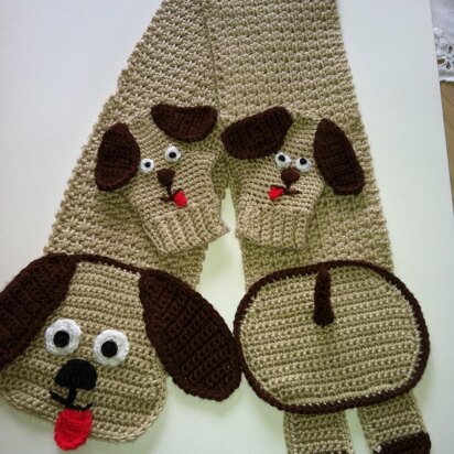 Hot-Doggie Scarf & Mittens PDF 12-065