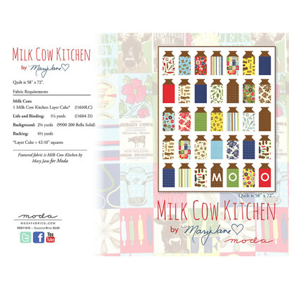 Moda Fabrics Milk Cow Kitchen Quilt - Downloadable PDF