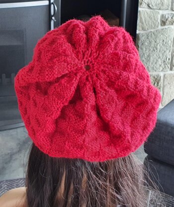 Audrey - 8ply block stitch slouchy beanie, sizes 2 years to lady