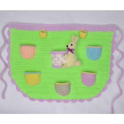 Egg-cellent apron. Egg gathering. Crochet apron. Chicken egg pockets. Easter pattern