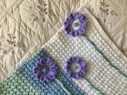 Lilac Sunflower Baby Blanket