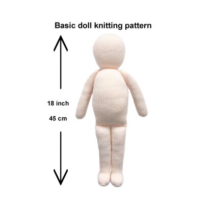 18 inch Basic doll knitting pattern 19117