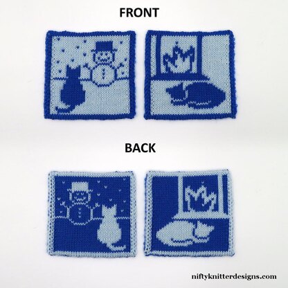 Cats in Winter Coasters
