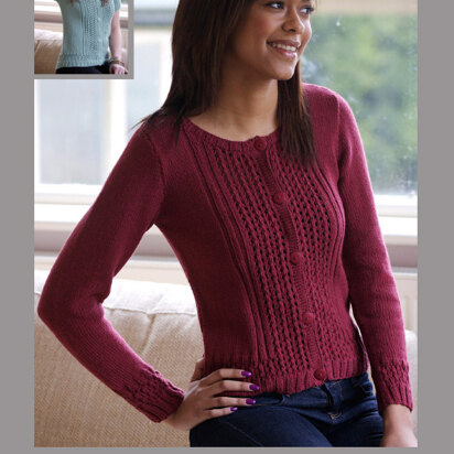 Cardigan with Textured Bands Long or Short Sleeved in Twilleys Freedom Sincere - 9098