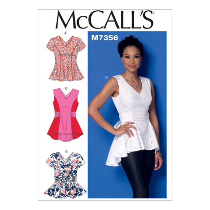 McCall's Misses' V-Neck Fit and Flare Tops M7356 - Sewing Pattern