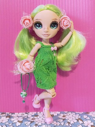 Dress "Spring leaves" for fashion Rainbow dolls