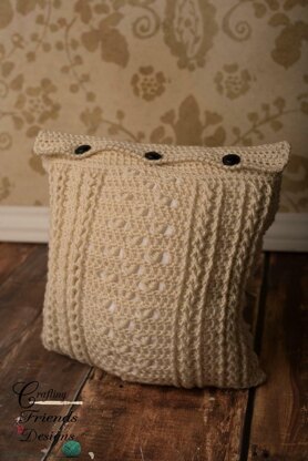 Braided Cable Block Square Pillow