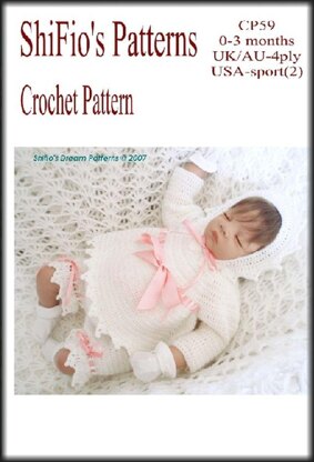 Crochet Pattern baby angel top, hat & shorts UK & USA Terms #59